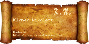 Kirner Nikolett névjegykártya